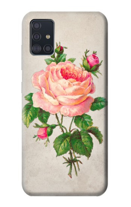 W3079 Vintage Pink Rose Hard Case and Leather Flip Case For Samsung Galaxy A51