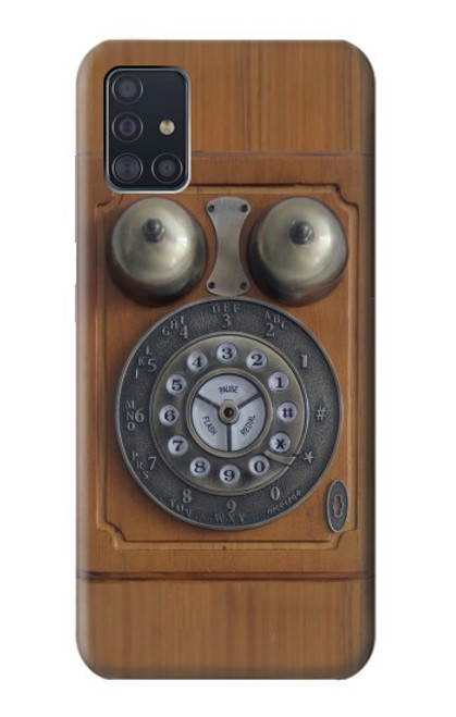 W3146 Antique Wall Retro Dial Phone Hard Case and Leather Flip Case For Samsung Galaxy A51