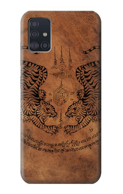 W3209 Sak Yant Twin Tiger Hard Case and Leather Flip Case For Samsung Galaxy A51