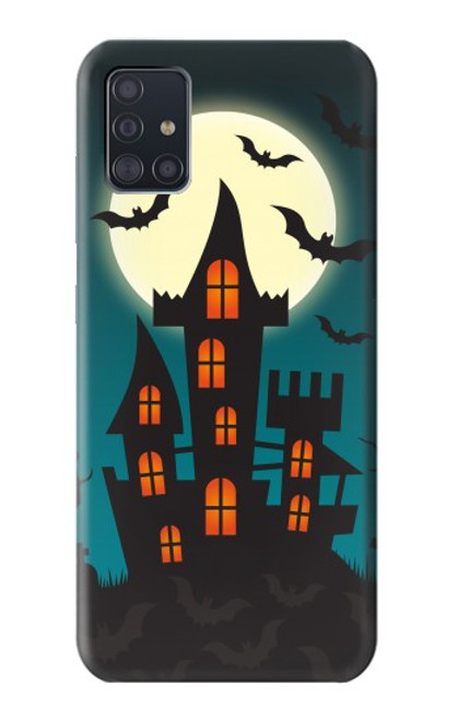 W3268 Halloween Festival Castle Hard Case and Leather Flip Case For Samsung Galaxy A51