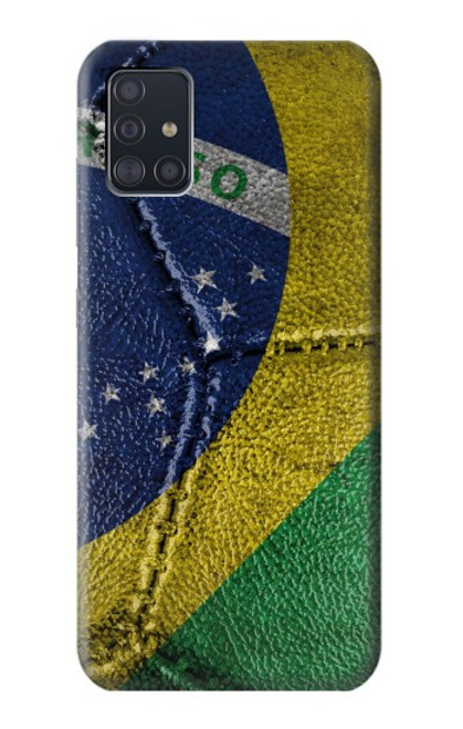 W3297 Brazil Flag Vintage Football Graphic Hard Case and Leather Flip Case For Samsung Galaxy A51