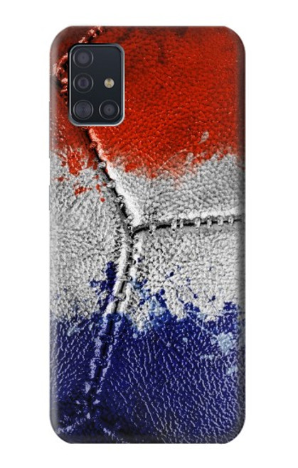 W3304 France Flag Vintage Football Graphic Hard Case and Leather Flip Case For Samsung Galaxy A51