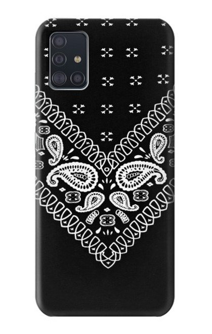 W3363 Bandana Black Pattern Hard Case and Leather Flip Case For Samsung Galaxy A51