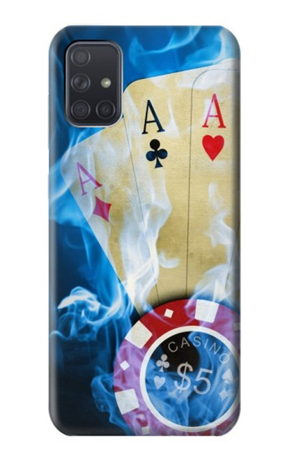 W0348 Casino Hard Case and Leather Flip Case For Samsung Galaxy A71