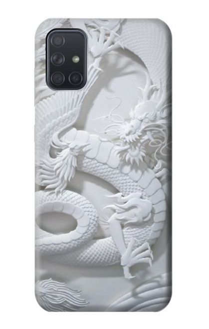 W0386 Dragon Carving Hard Case and Leather Flip Case For Samsung Galaxy A71