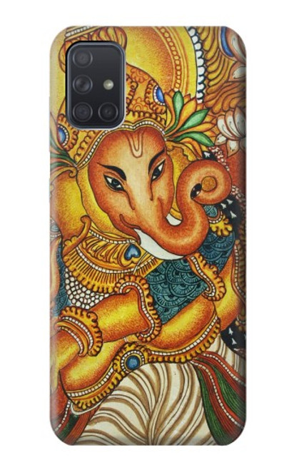 W0440 Hindu God Ganesha Hard Case and Leather Flip Case For Samsung Galaxy A71