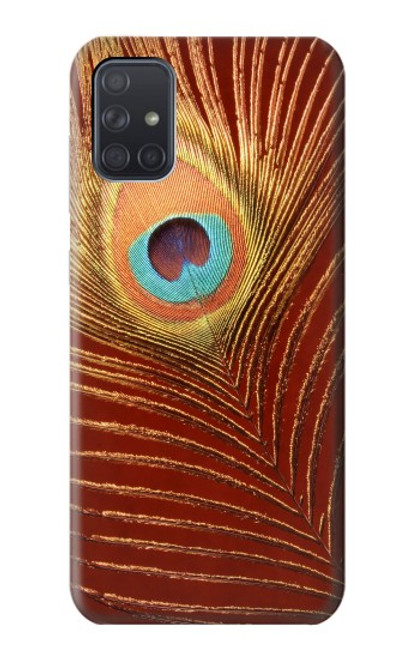 W0512 Peacock Hard Case and Leather Flip Case For Samsung Galaxy A71