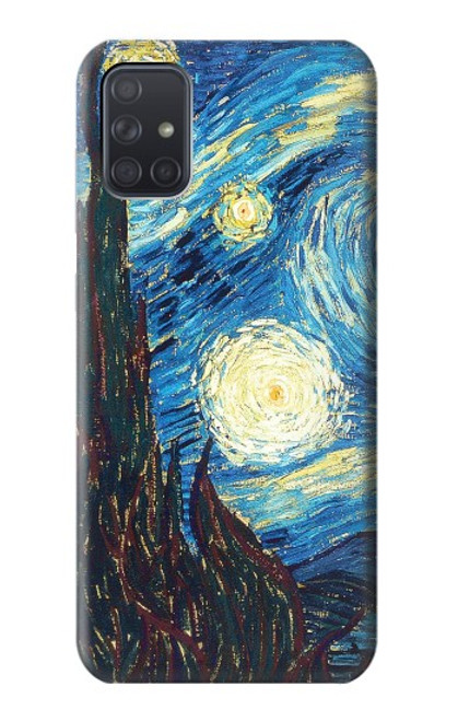 W0582 Van Gogh Starry Nights Hard Case and Leather Flip Case For Samsung Galaxy A71