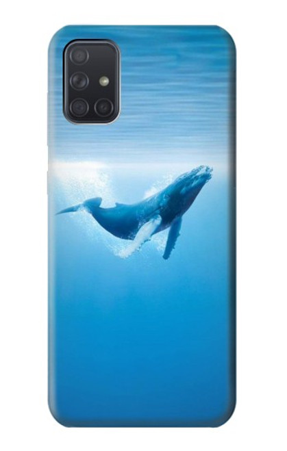 W0843 Blue Whale Hard Case and Leather Flip Case For Samsung Galaxy A71