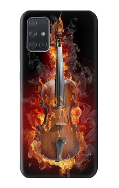 W0864 Fire Violin Hard Case and Leather Flip Case For Samsung Galaxy A71