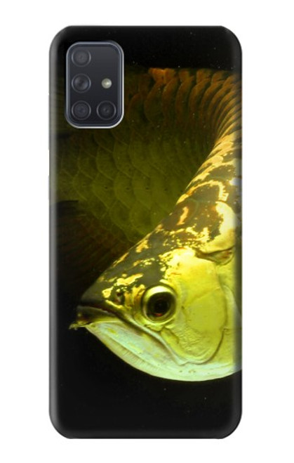 W1021 Gold Arowana Fish Hard Case and Leather Flip Case For Samsung Galaxy A71