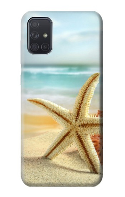 W1117 Starfish on the Beach Hard Case and Leather Flip Case For Samsung Galaxy A71