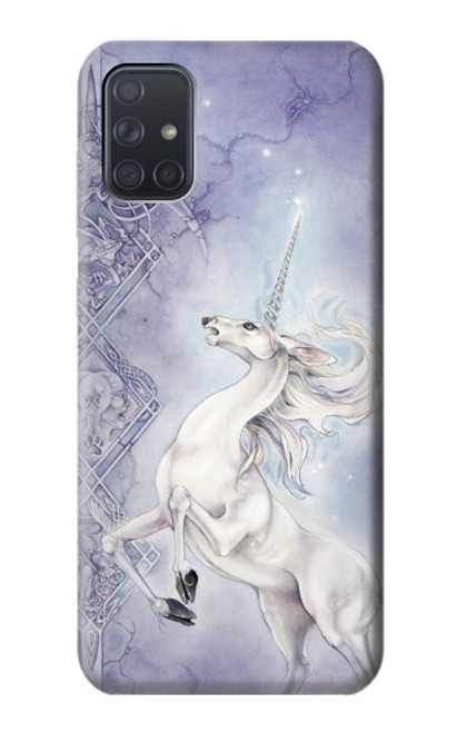 W1134 White Horse Unicorn Hard Case and Leather Flip Case For Samsung Galaxy A71