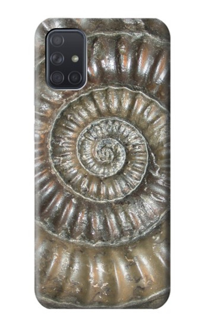 W1788 Ammonite Fossil Hard Case and Leather Flip Case For Samsung Galaxy A71