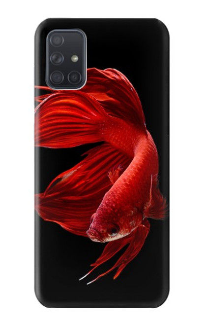 W2092 Red Siamese Fighting Fish Hard Case and Leather Flip Case For Samsung Galaxy A71