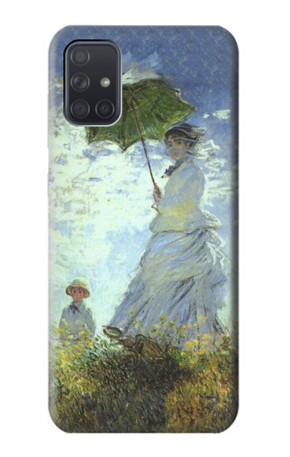 W2415 Claude Monet Woman with a Parasol Hard Case and Leather Flip Case For Samsung Galaxy A71