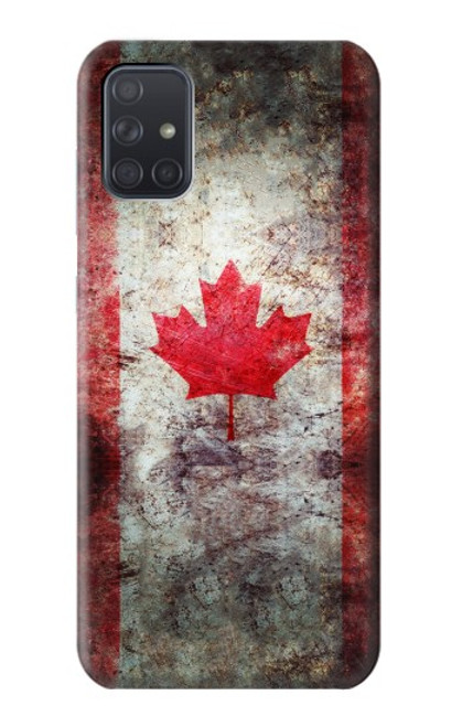 W2490 Canada Maple Leaf Flag Texture Hard Case and Leather Flip Case For Samsung Galaxy A71