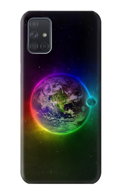 W2570 Colorful Planet Hard Case and Leather Flip Case For Samsung Galaxy A71