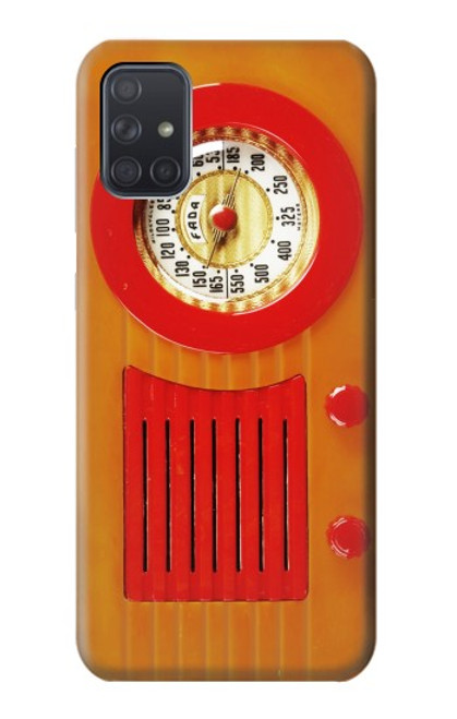 W2780 Vintage Orange Bakelite Radio Hard Case and Leather Flip Case For Samsung Galaxy A71