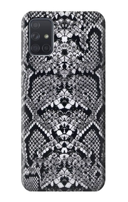 W2855 White Rattle Snake Skin Graphic Printed Hard Case and Leather Flip Case For Samsung Galaxy A71