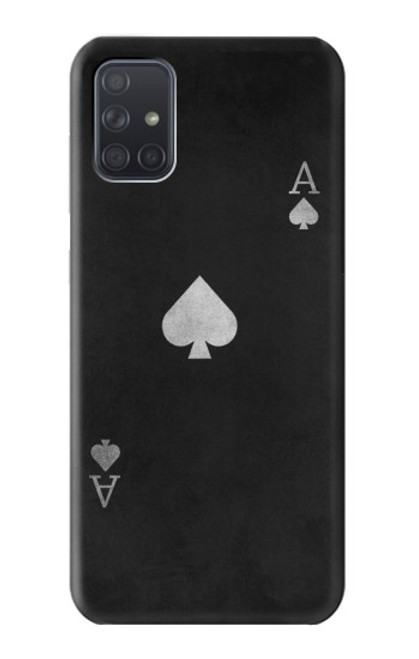 W3152 Black Ace of Spade Hard Case and Leather Flip Case For Samsung Galaxy A71