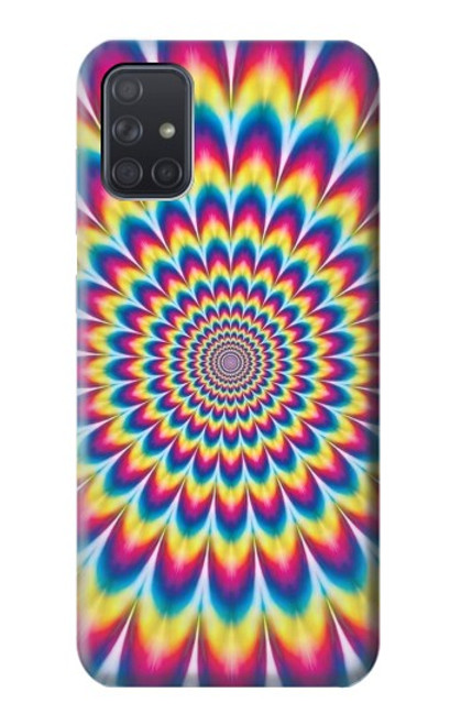 W3162 Colorful Psychedelic Hard Case and Leather Flip Case For Samsung Galaxy A71