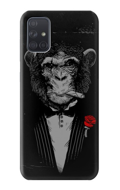 W3167 Funny Monkey God Father Hard Case and Leather Flip Case For Samsung Galaxy A71