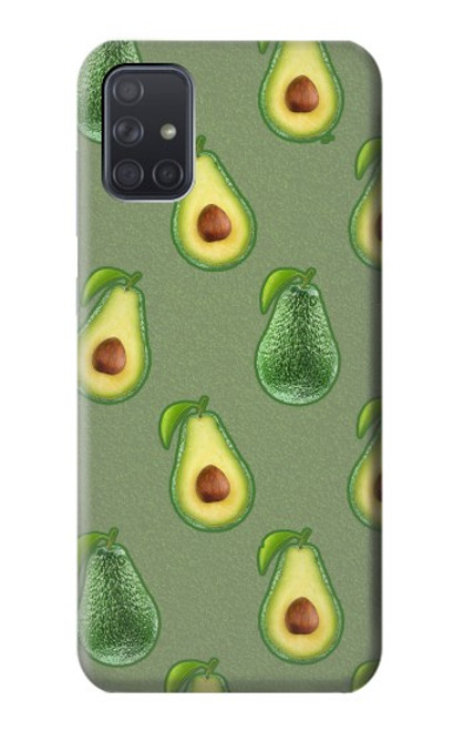 W3285 Avocado Fruit Pattern Hard Case and Leather Flip Case For Samsung Galaxy A71