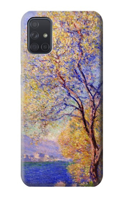 W3339 Claude Monet Antibes Seen from the Salis Gardens Hard Case and Leather Flip Case For Samsung Galaxy A71