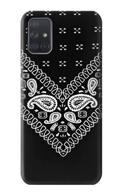 W3363 Bandana Black Pattern Hard Case and Leather Flip Case For Samsung Galaxy A71