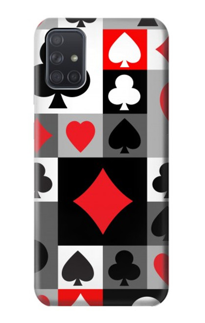 W3463 Poker Card Suit Hard Case and Leather Flip Case For Samsung Galaxy A71