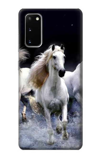 W0246 White Horse Hard Case and Leather Flip Case For Samsung Galaxy S20