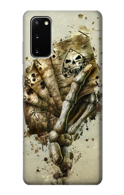 W0550 Skull Card Poker Hard Case and Leather Flip Case For Samsung Galaxy S20