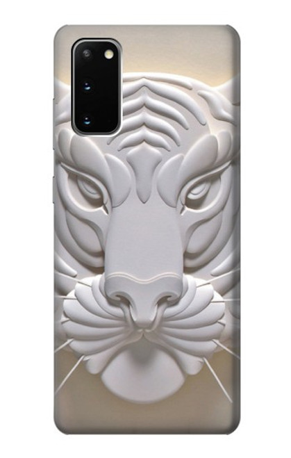 W0574 Tiger Carving Hard Case and Leather Flip Case For Samsung Galaxy S20