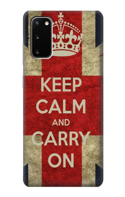 W0674 Keep Calm and Carry On Hard Case and Leather Flip Case For Samsung Galaxy S20