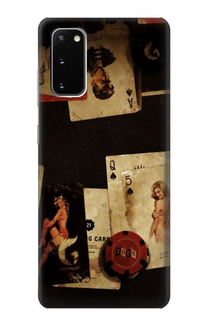 W1069 Old Vintage Sexy Poker Hard Case and Leather Flip Case For Samsung Galaxy S20