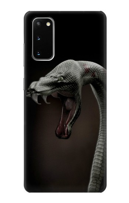 W1597 Black Mamba Snake Hard Case and Leather Flip Case For Samsung Galaxy S20