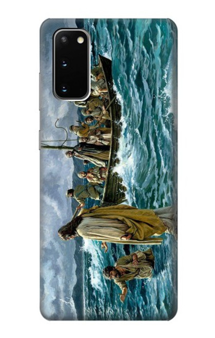 W1722 Jesus Walk on The Sea Hard Case and Leather Flip Case For Samsung Galaxy S20