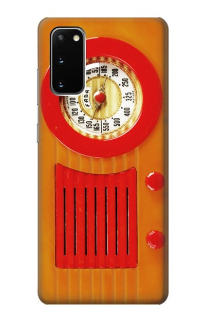 W2780 Vintage Orange Bakelite Radio Hard Case and Leather Flip Case For Samsung Galaxy S20