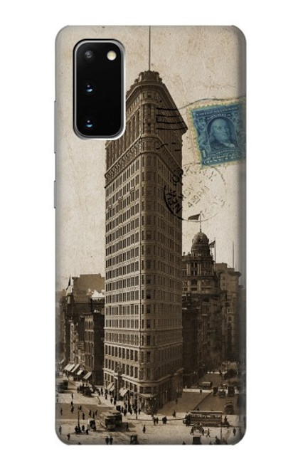 W2832 New York 1903 Flatiron Building Postcard Hard Case and Leather Flip Case For Samsung Galaxy S20