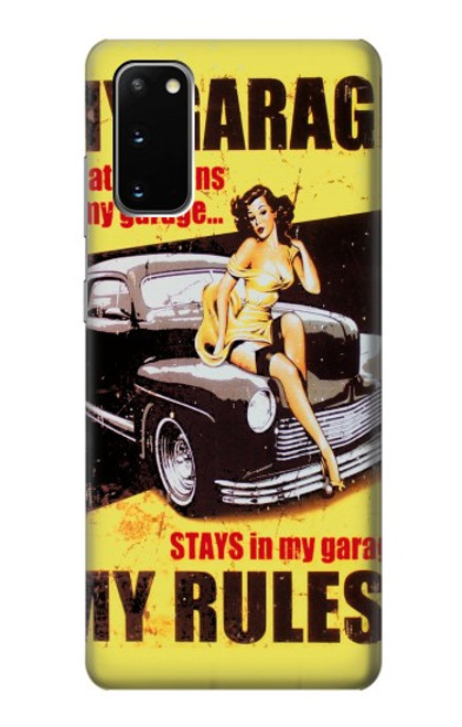 W3198 My Garage Pinup Girl Hard Case and Leather Flip Case For Samsung Galaxy S20