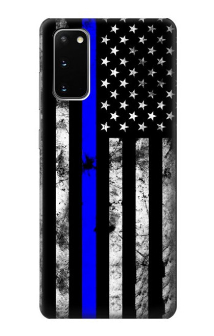 W3244 Thin Blue Line USA Hard Case and Leather Flip Case For Samsung Galaxy S20