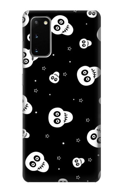 W3261 Smile Skull Halloween Pattern Hard Case and Leather Flip Case For Samsung Galaxy S20