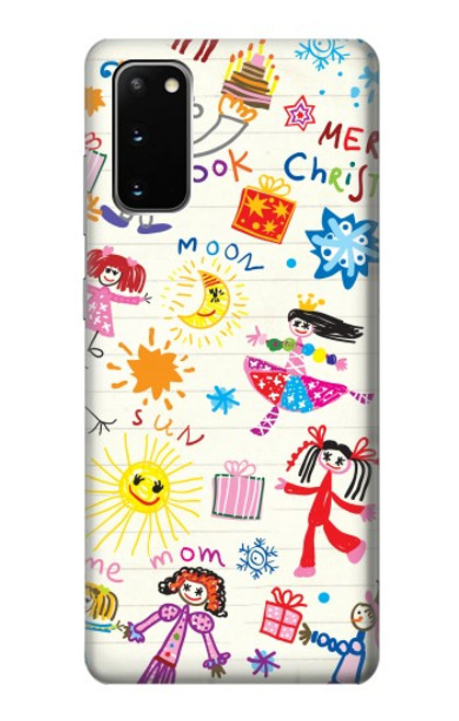 W3280 Kids Drawing Hard Case and Leather Flip Case For Samsung Galaxy S20