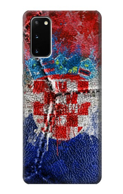 W3313 Croatia Flag Vintage Football Graphic Hard Case and Leather Flip Case For Samsung Galaxy S20