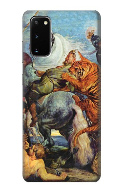 W3331 Peter Paul Rubens Tiger und Lowenjagd Hard Case and Leather Flip Case For Samsung Galaxy S20