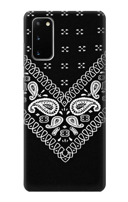 W3363 Bandana Black Pattern Hard Case and Leather Flip Case For Samsung Galaxy S20