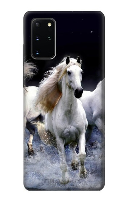 W0246 White Horse Hard Case and Leather Flip Case For Samsung Galaxy S20 Plus, Galaxy S20+