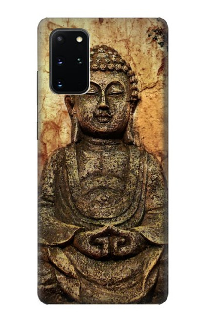 W0344 Buddha Rock Carving Hard Case and Leather Flip Case For Samsung Galaxy S20 Plus, Galaxy S20+