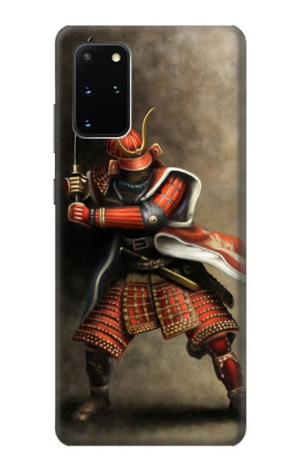 W0796 Japan Red Samurai Hard Case and Leather Flip Case For Samsung Galaxy S20 Plus, Galaxy S20+